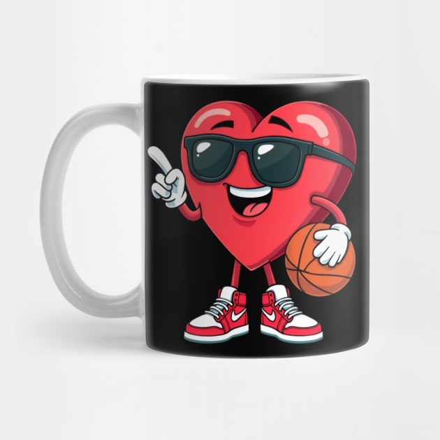 Basketball Valentines Day Heart Boys Valentines Kids Men by ArtistTee ⭐⭐⭐⭐⭐